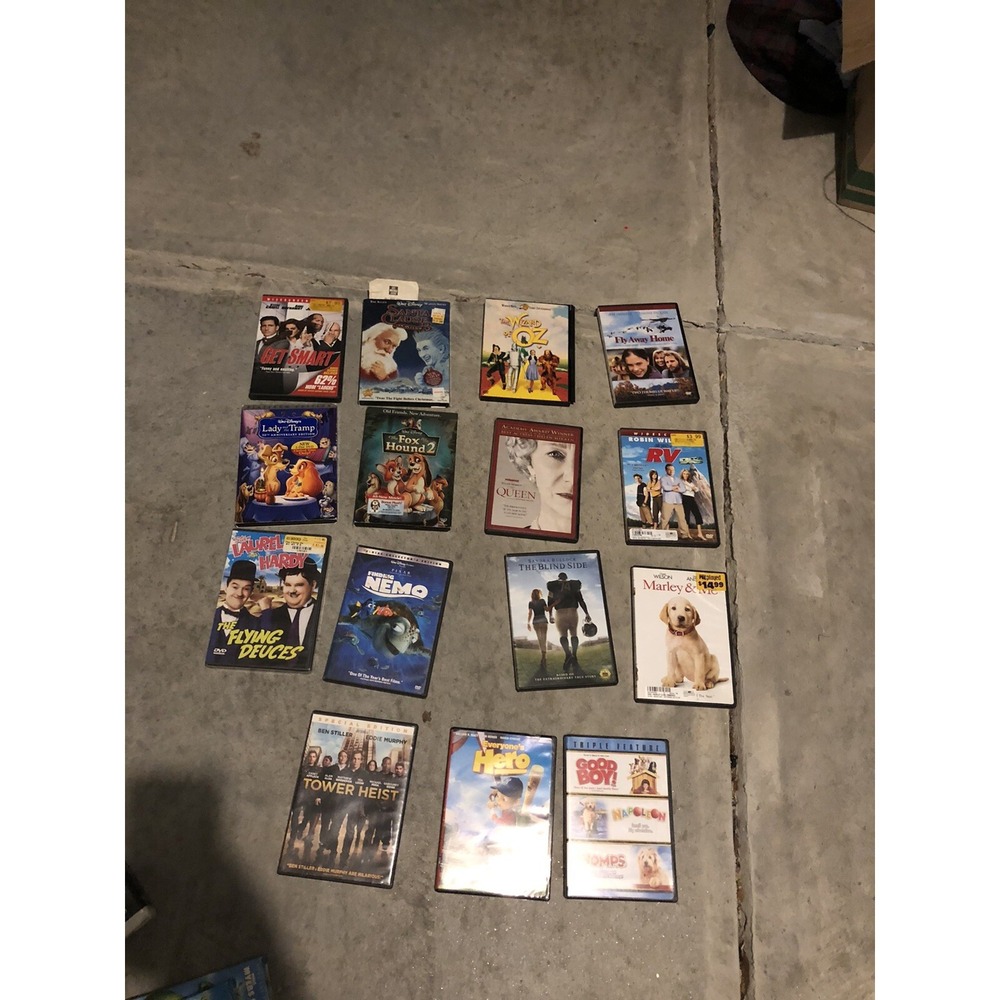 Lot of 15 Dvds‎ (Nemo, RV, Lady and Tramp, Etc) Read